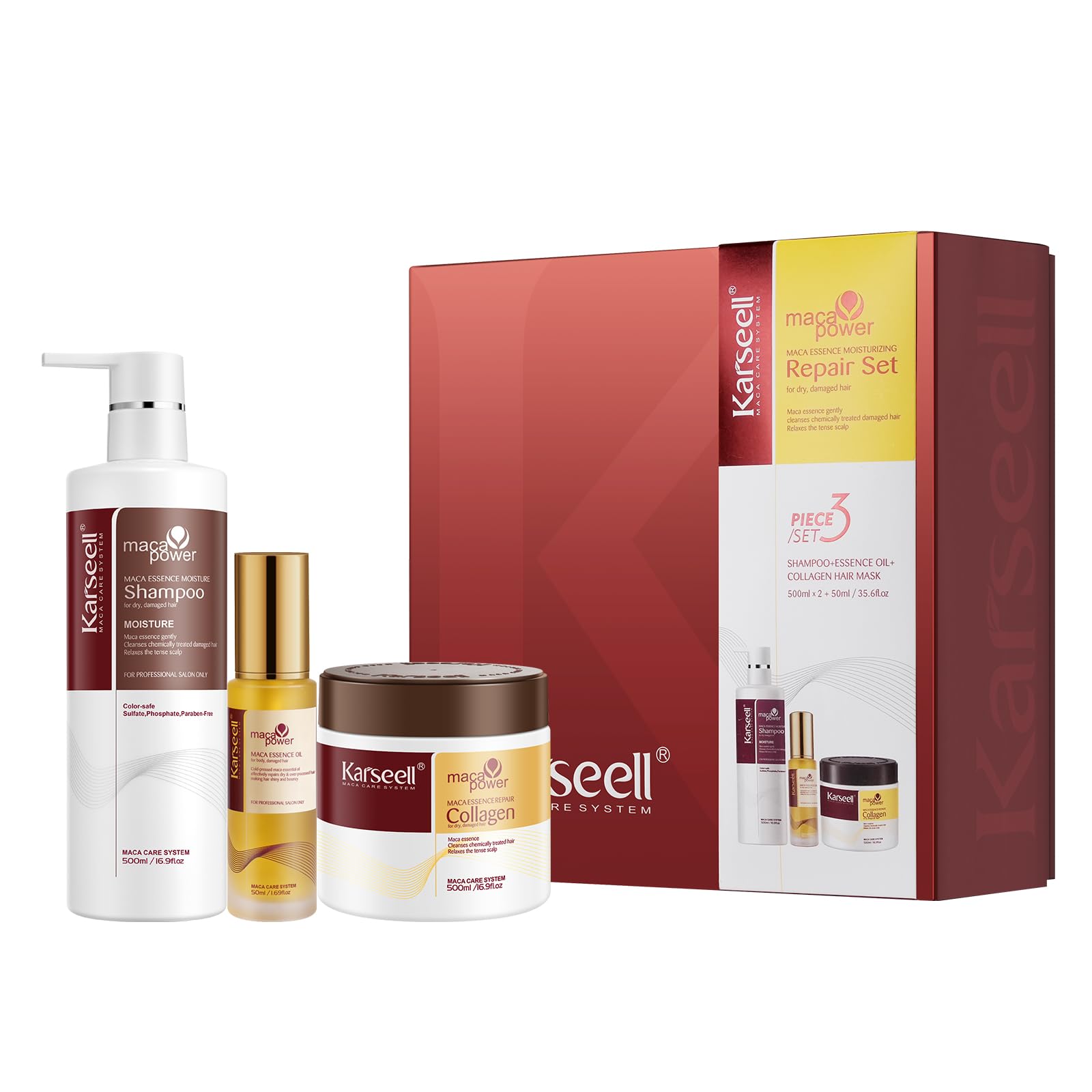 【送料無料】Karseell コラーゲン深層ヘアートリートメント ヘアマスク＆シャンプー＆ヘアオイルセット..