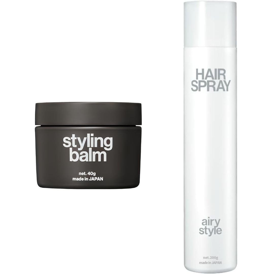 【送料無料】LIPPS(リップス)スタイリングバーム 40g エアリースタイルスプレー 200g 色:ブラック、ホワイト、サイズ:1.スタイリングバーム+スプレ...