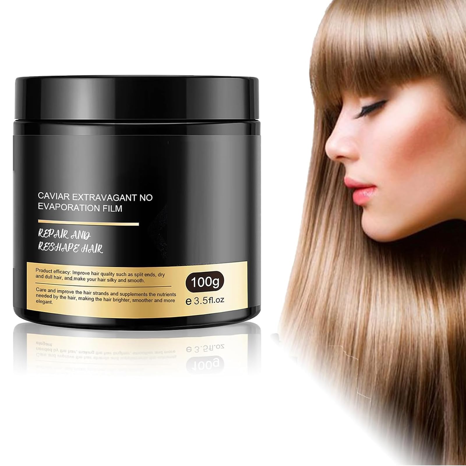 【送料無料】Xnuoyo ヘアマスク リペア ヘアローション モイスチャー ディープコンディショニング ヘアマスク カビア 乾燥とダメージを受けた髪用（100g） 色：/