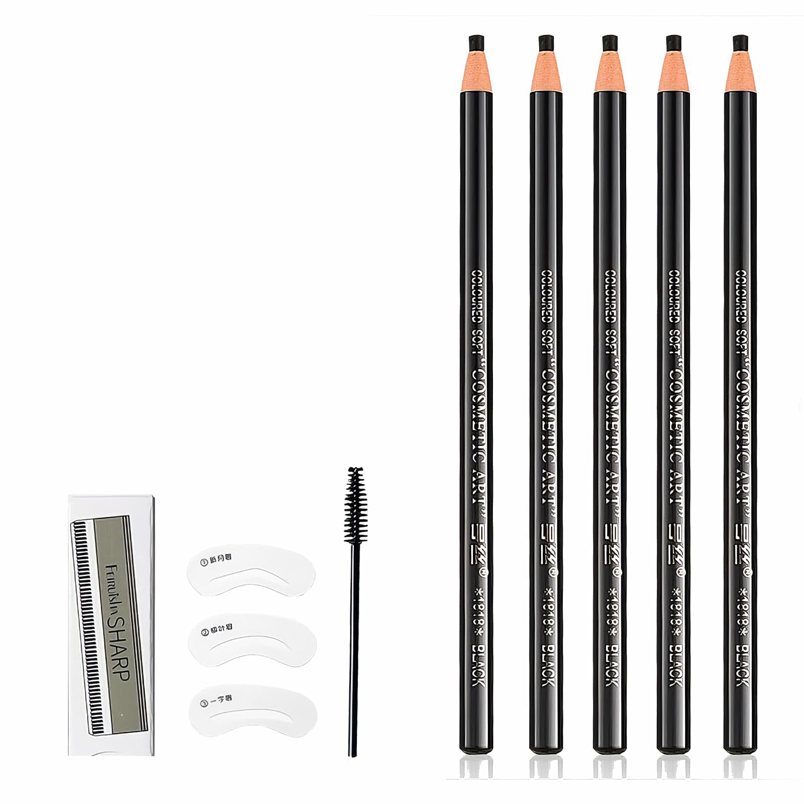 【送料無料】Gevlonecirly アイブロウ アイブロウペンシル 超細芯 耐水・耐汗・耐皮脂 落ちにくい 自然仕上げ 6色 一体型ブラシ保護カバー付き 色：茶色