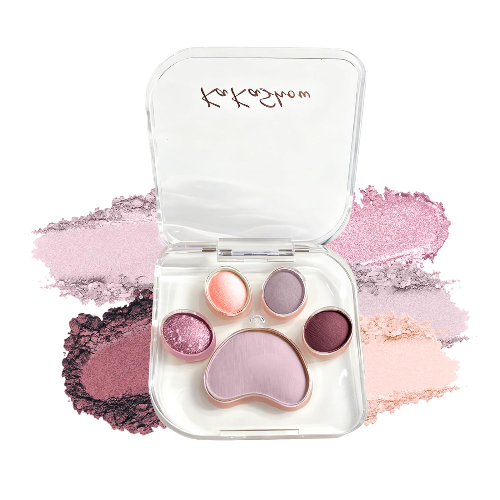 【送料無料】SELINE GIRL アイシャドウパレット 5色 可愛い猫の手形デザイン 少女心 持ち運び便利 多機能 チーク くまメイク マット&パール 色:#...