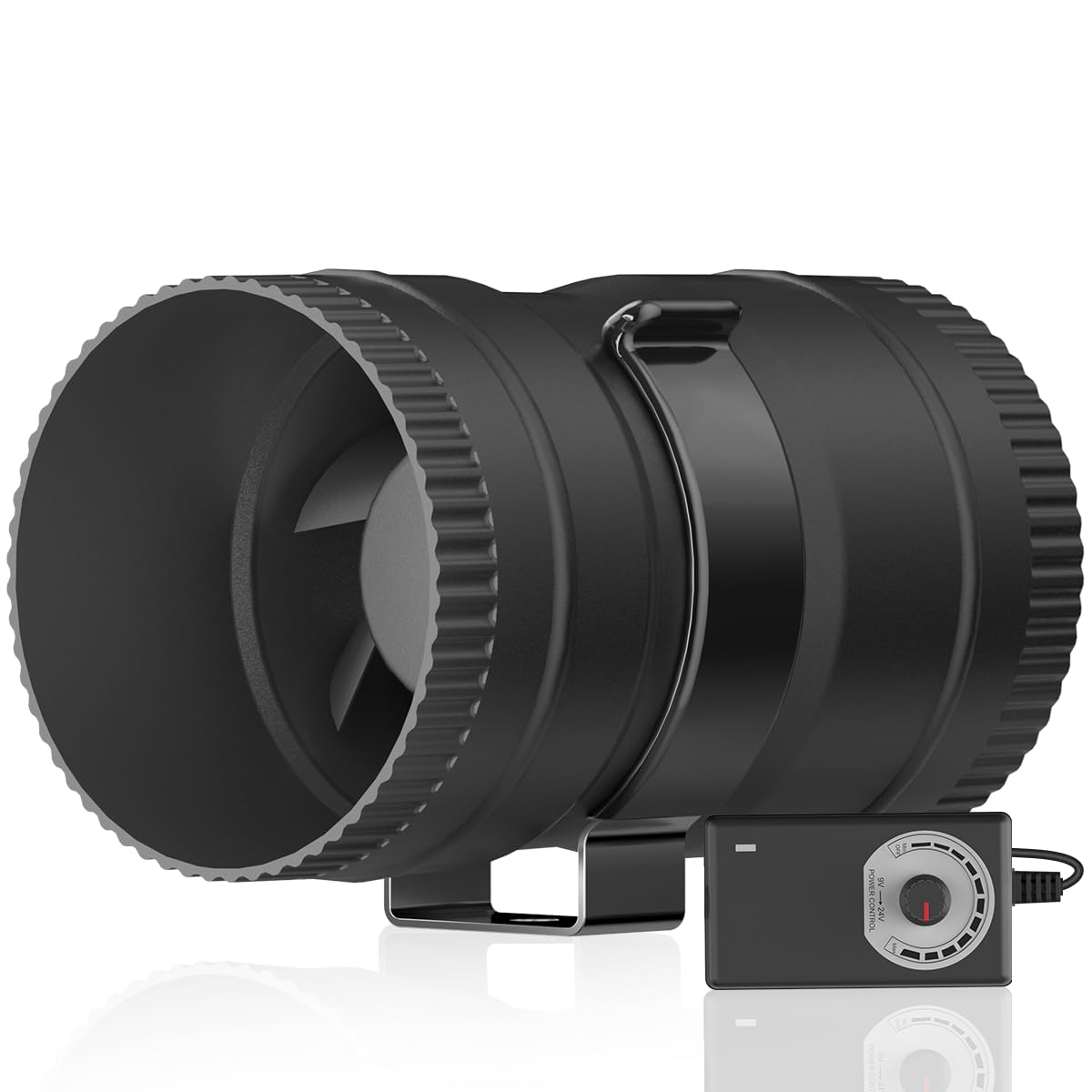 【送料無料】Hon&Guan ダクトファン 75mm 中間取付型【インボイス制度登録店】ダクト用 換気扇 強力 省エネ 静音 塗装ブース用 家焼肉 丸形タイプ 産業用換気扇 スタンド付 取扱説明書付(HI-75SD/φ75mm,単品)