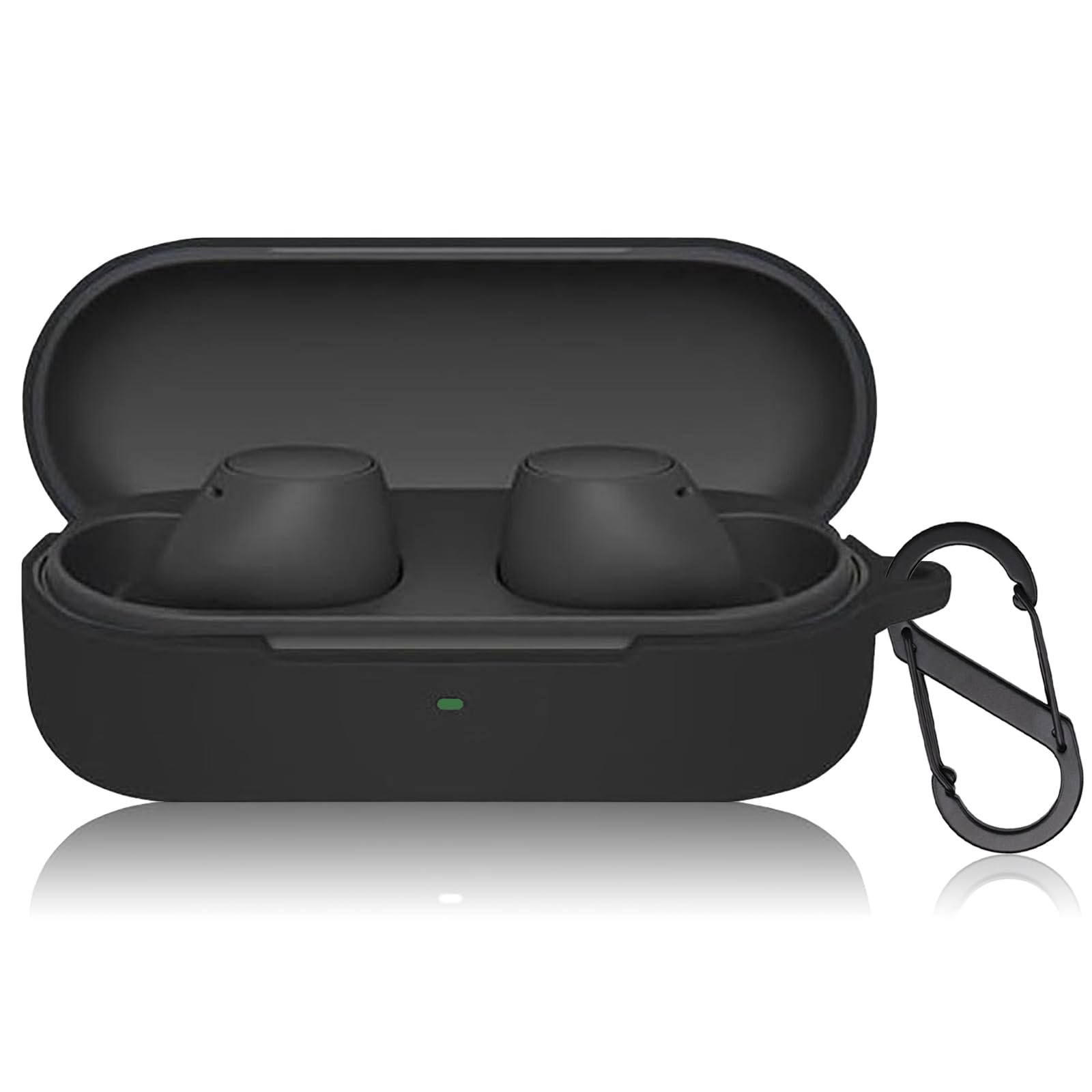 【送料無料】PRODELI イヤホンケース For WF-C510 専用 カバー 耐衝撃 キズ防止 シリコン素材 カラビナ付き 紛失防止 装着充電可能 軽量 柔らかい wf-c510（2024） 用 保護カバー (ブラック)