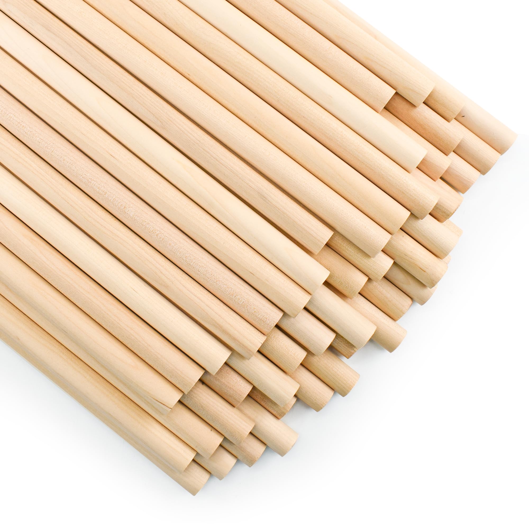 【送料無料】Enkrio 木製スティック 丸 木の棒 長さ30cm 直径12mm 50本セット 木ダボ 円柱 丸棒材 未塗装 木材 バーチ クラフトスティック ホビー用 DIY 手作り 工芸アクセサリー モデル作り (50, 長さ30cm * 直径12mm)