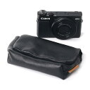 【送料無料】SONY VLOGCAM ZV-1F ZV-1用 デジカメバッグ SONY ZV1用 デジカメケース レザー製 衝撃吸収 収納ケース【SONY DSC-RX100M7 / XF10 / G7 X Mark IIIなども収納可能】 (ブラック)