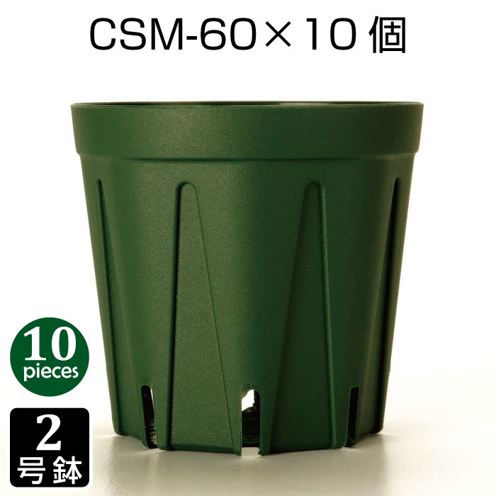 植木鉢 2号 CSM-60 （10個セット） 育苗鉢 プラスチック鉢 スリット鉢 プランター 8角形
