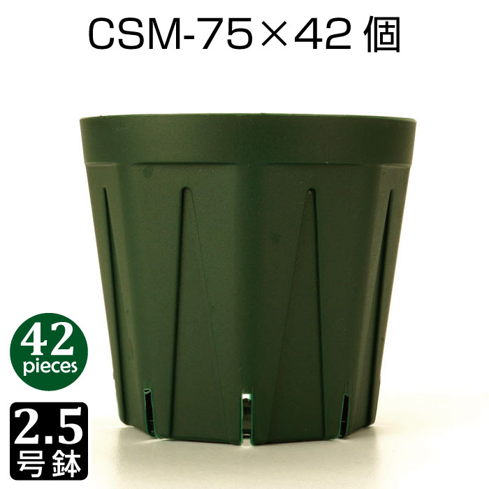 植木鉢 2.5号 CSM-75 （42個セット） 育苗鉢 プラスチック鉢 スリット鉢 プランター 8角形