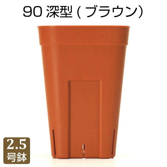 プレステラ90深鉢（ブラウン）プラスチック鉢 プランター 2.5号鉢 実生 育苗 多肉植物 サボテン 用