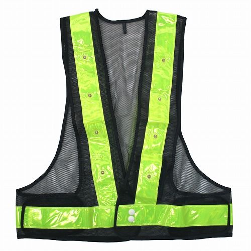 LED安全反射ベスト イエロー 豊光 BS－1260y 16個のLEDの点滅と、光を高輝度で反射し、視認性を高める安全ベスト【防犯グッズ】