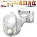 【54％引き】センサーライト ムサシ RITEX 4W×1灯 LEDセンサーライト（LED-AC103） 防犯ライト ledライト 人感センサーライト 屋外 防犯グッズ 防犯 夜間照明 自動点灯 ガレージ 玄関 ガレージ 外灯 庭先