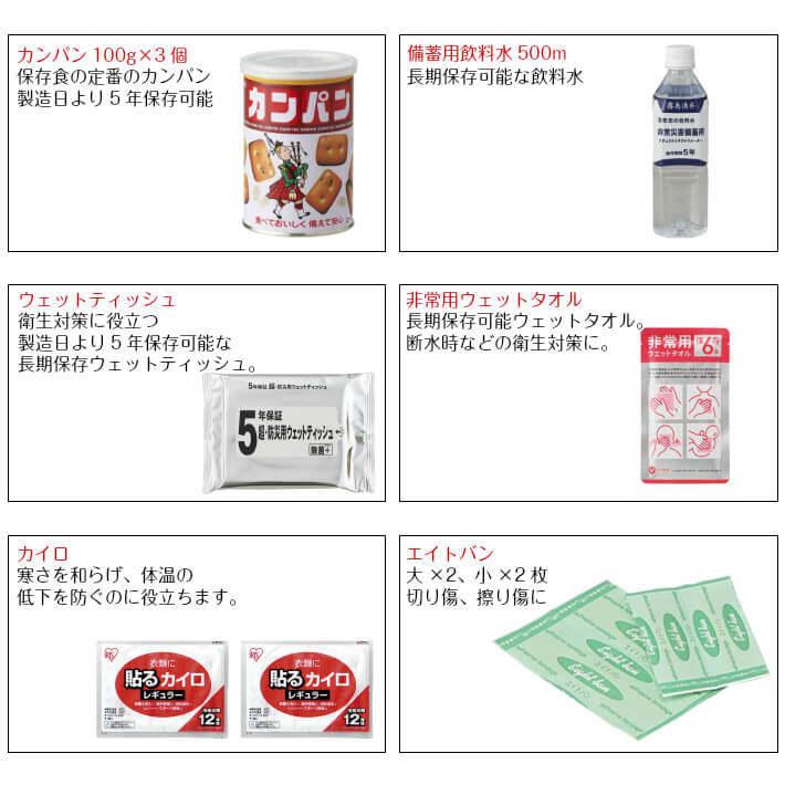 防災セット 非常持ち出しセット 1人用　避難用品13点セット【防災セット1人用 非常持ち出し袋 一人用防災セット 防災グッズ 防災用品 緊急避難セット 避難セット 避難用品 避難グッズ 防災 減災 緊急避難 集中豪雨 地震対策 防災リュック】