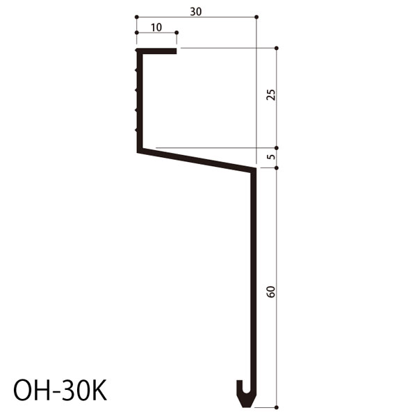 アルミ水切り材 OH-30K 白水興産 2m本 出幅30mm ブラック 10本 ハクスイ