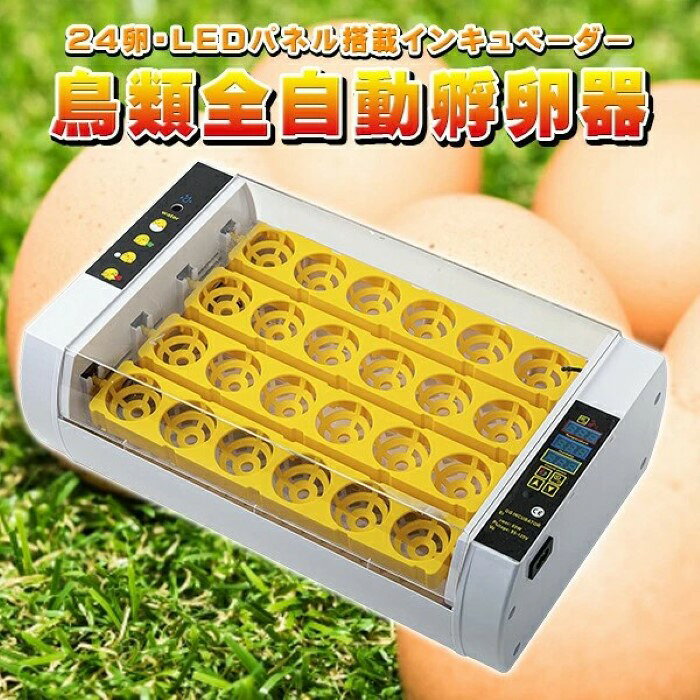 価格帯で探す 〜￥1,000 ￥1,000〜￥2,000 ￥2,000〜￥5,000 ￥5,000〜￥10,000 ￥10,000〜 検索ワード：鳥類全自動孵卵器 孵卵 ふ卵 孵化 ふ化 器 機 装置 機械 インキュベーター 自動転卵 鳥 うずら ウズラ にわとり ニワトリ ひよこ 文鳥 24個 卵 たまご とり 温度調節 湿度 低騒音 省電力 実験【温度、湿度、孵化日が表示されるLEDパネル搭載】より良い温度制御、湿度のコントロールをし、LED表示パネルで確認ができます。さらに、おおよその孵化日が表示されるので計画も立てやすく便利です！ 【低騒音と消費電力】内部のファンは、低騒音と消費電力で均一に熱を放散することができます。分離したシンクは、付属品の酸化による蒸気を減少させることができます。 【安心安全な設計】中の様子がはっきりと見える透明で大きな本体外窓、卵の状態がよく見えます。より安全に使用するため、湿度と温度が通常より高くなっている場合、自動的に警告します。 【多用途】ウズラ、その他の家禽や鳥の卵を孵化するのに適しています。サイズ45×18×30cm、重さ(約)：1.7kg、容量：24個分材質プラスチック電圧110-240V電源60WプラグタイプUSプラグ温度精度±0.1℃