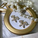 BoutiqueKorea KiraKira 左右 バタフライビジューパーツ 1個 韓国ジルコニアパーツ ジュエリーパーツ 韓国ネイルパーツ ワンホン JP2 jw