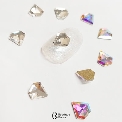 BoutiqueKorea KiraKira 【6個入り】 ダイヤストーン 全2色 ネイルパーツ 高品質 ガラスストーン フラットストーン st