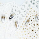 BoutiqueKorea KiraKira キラキラ メタルパーツ ネイルシール 全6種 韓国ネイルシール 太陽 星柄シール 月柄シール ニュアンス ネイルステッカー si