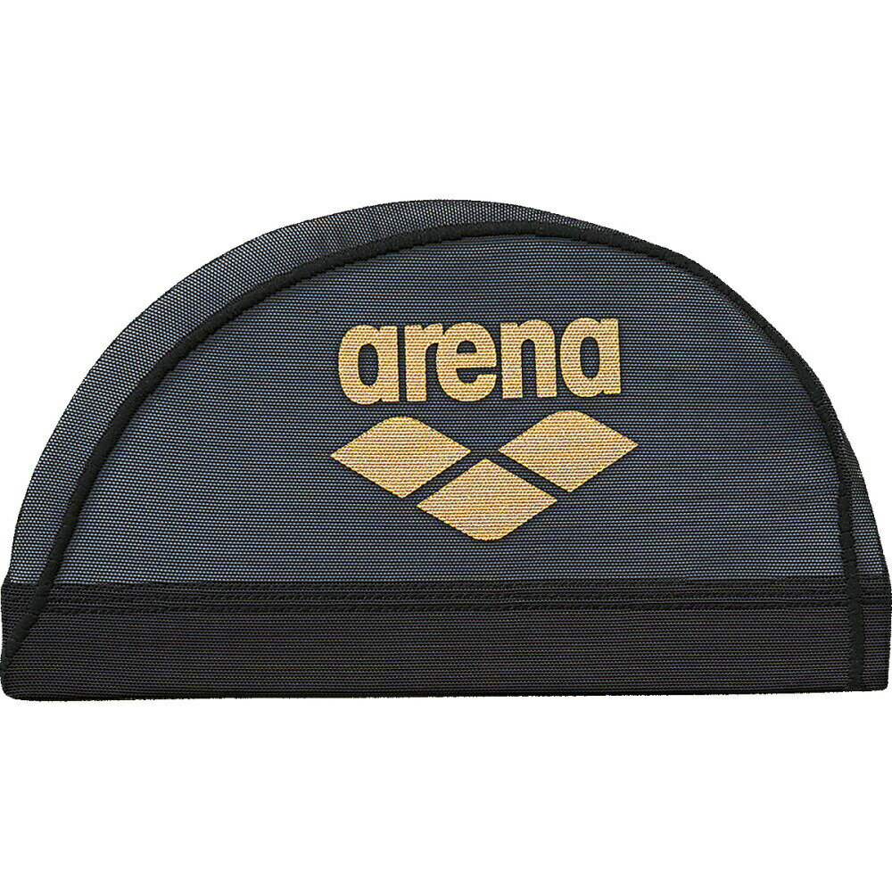 【エントリーでポイント5倍!】arena アリーナ ARN-6414 水泳 水泳帽 メッシュキャップ ブラック/ゴールド ARN-6414