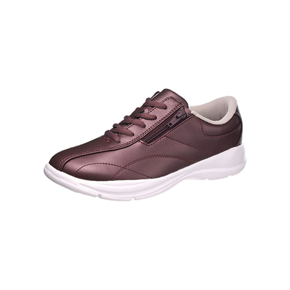 ASAHI アサヒ レディース スニーカー 4E 外側ファスナー KF79585AA L511 ワイン