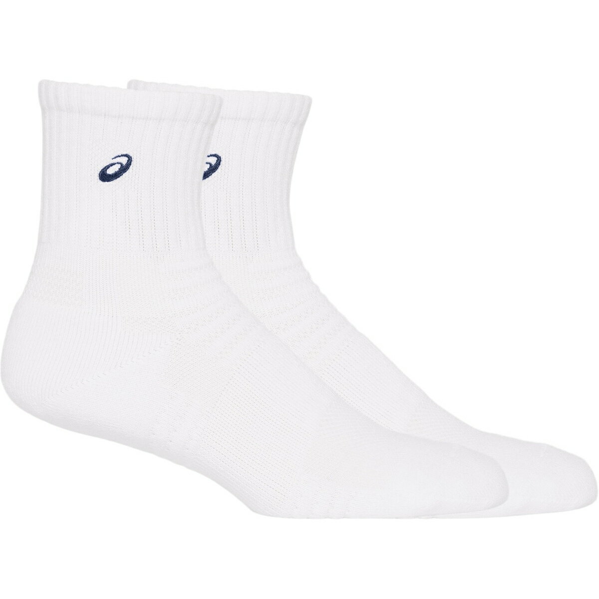 asics アシックス 3033B871 スポーツソックス ジム 靴下 18(はき口～かかとまでの長さ18cm) バスケ バレー ハンドボール 室内スポーツ ブリリアントホワイトxネイビー