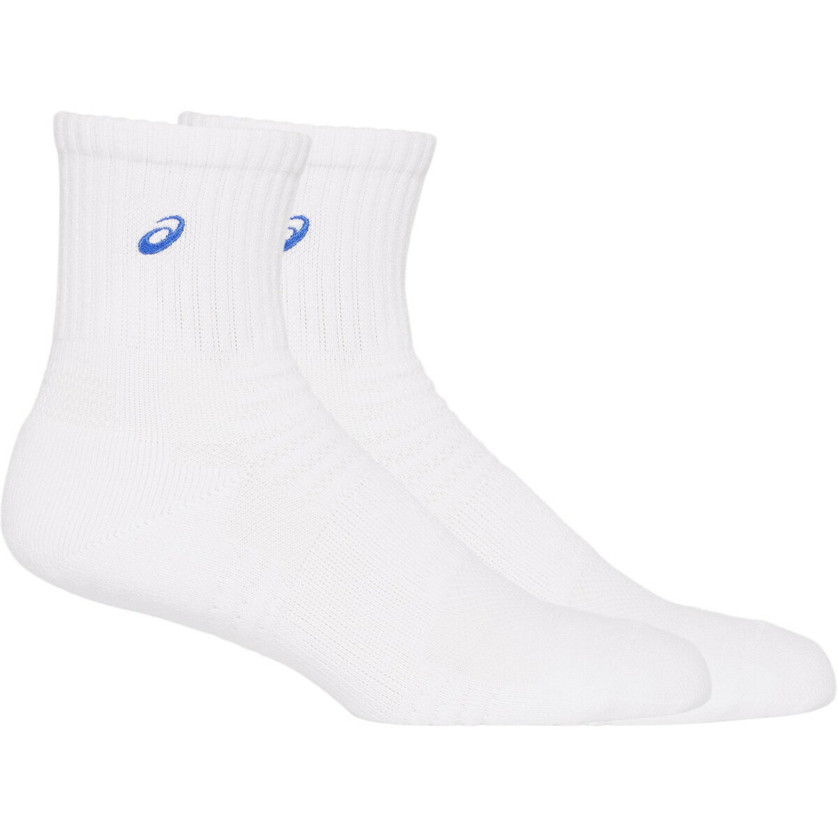 asics アシックス 3033B871 スポーツソックス ジム 靴下 18(はき口～かかとまでの長さ18cm) バスケ バレー ハンドボール 室内スポーツ ブリリアントホワイトxアシックスブルー