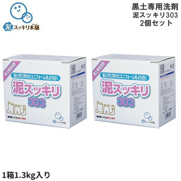 【6/4 20時～エントリーでP5倍】【即納 あす楽】＼リピーター続出／ 洗濯セッケン 泥スッキリ303 2個セット 泥汚れ専用洗剤 黒土 高校野球向け 土汚れ スポーツ 粉洗剤 秋季大会 ラグビー サッ…