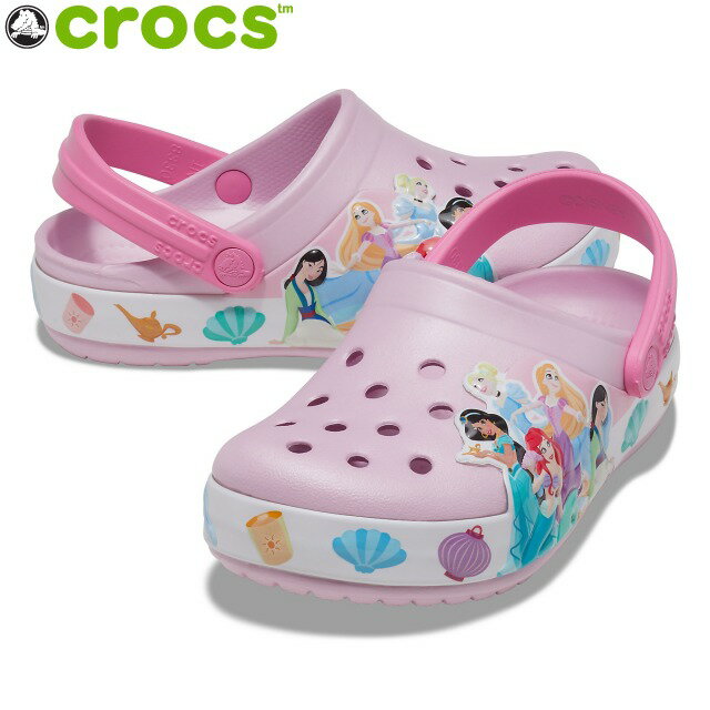 【即納★あす楽】crocs/クロックス 「ディズニープリンセス」ライツ クロッグ キッズ 光る LED(CR207076) 女の子 ピンク 【送料無料】