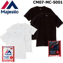 Majestic マジェスティック メンズ 半袖Tシャツ 10434730 無地 丸首 2Pack 白2枚組 黒2枚組 クルーネック