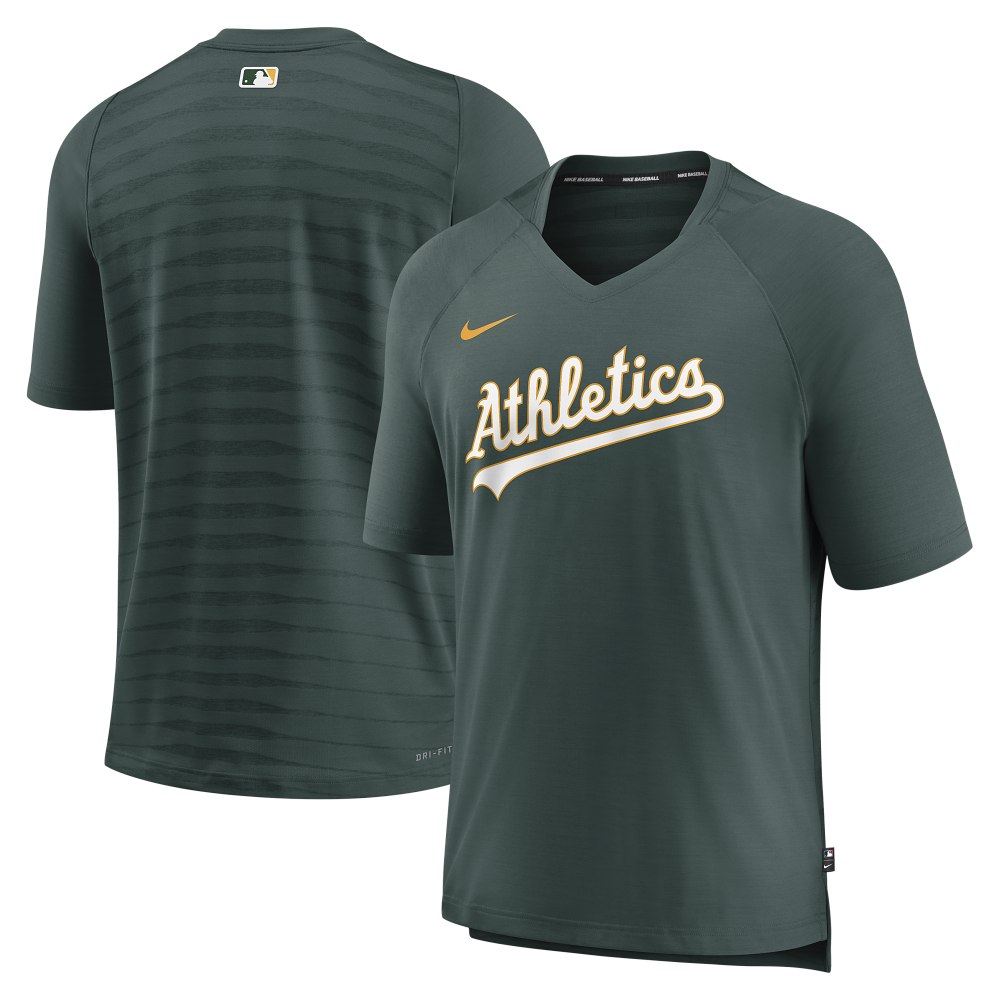 NIKE ナイキ MLB オーセンティック コレクション オークランド・アスレチックス ドライフィットTシャツ プレゲーム ラグラン 半袖 メンズ NACSEJ8WB 野球 メジャーリーグベースボール NACS-3EY-FZ-8WB