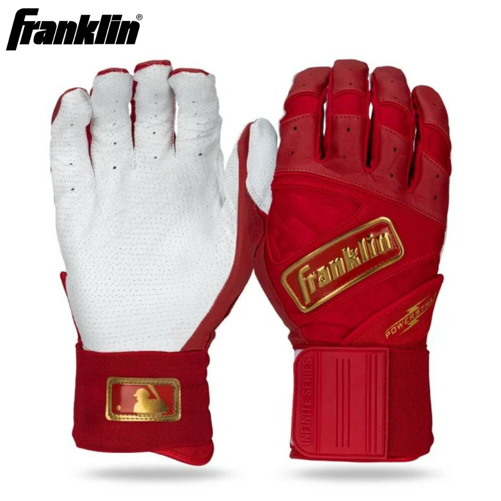 即納 Franklin フランクリン バッティンググローブ パワーストラップ 20771 レッド×ゴールド 3サイズ 手袋 野球