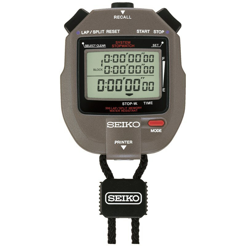 商品情報[ 商品詳細 ]●SEIKO製で、主要陸上競技を始め各種競技においても使用されているシステムストップウォッチです。*別売のシステムプリンターSVAZ017(EGC303)に接続すればプリント可能*専用ロールペーパー(EGC143)をご使用ください。●SEIKO製の幅広く使われているストップウォッチ●長さ:8cm幅:6cm厚さ:2.2cm重量:88g使用電源:CR2430電池1個(モニター電池1個付)最大計時:10時間最小単位:1/100秒防水機能:日常生活防水単純計時・積算計時・スプリットタイム計時[ カラー ][ サイズ ]&nbsp;こちらの商品はメーカーの在庫状況をもとに定期的に更新しております。在庫状況は常に変動しておりますのでご注文の商品が在庫切れとなっている場合がございます。その場合は当店からお送りする確認メールにてお知らせいたしますのでご了承ください。