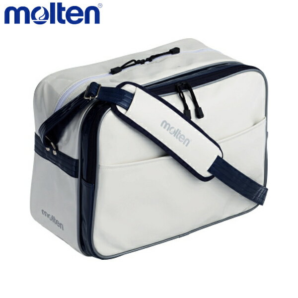 【ポイント5倍！ブラックフライデー】molten モルテン KM0074-WN バッグ エナメルバッグ Lサイズ 白×ネイビー KM0074-WN