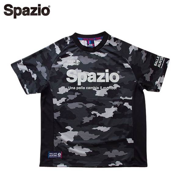 【ポイント5倍！ブラックフライデー】SPAZIO スパッツィオ GE-0360 02 ブラック カモフラプラシャツ ト..