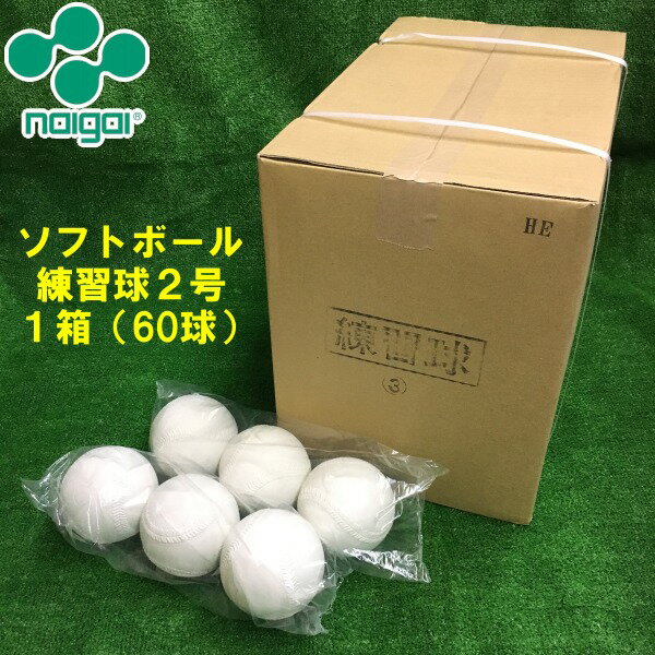 【5％OFFクーポン発行中】Naigai/ナイガイ 練習球ソフトボール用 2号球 （小学生用）1箱（5ダース 60球） 検定落ちボール スリケン 選べる購入特典付き！ 【送料無料】 【39ショップ】