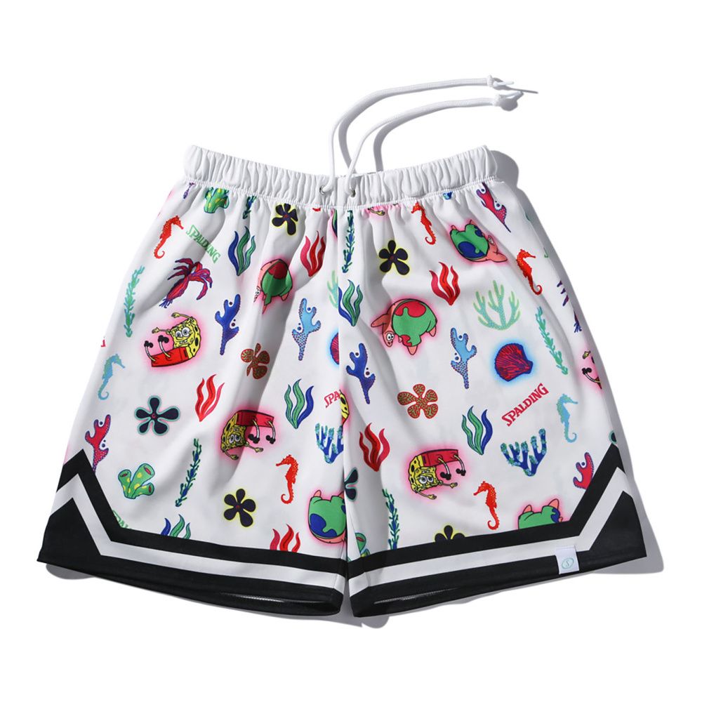 スポルディング ジュニア ジャージーショーツ スポンジボブ アンダーザシー ホワイト バスケットボール SJP25183S