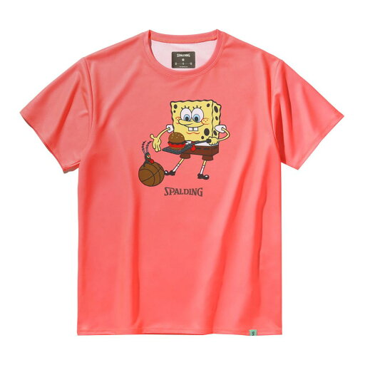 【エントリーでポイント5倍!】SPALDING スポルディング バスケットボール ジュニア Tシャツ スポンジ・ボブ クラビー パーティ SJT25067S コーラル 【エントリーでポイント5倍!】SPALDING スポルディング バスケットボール ジュニア Tシャツ スポンジ・ボブ クラビー パーティ SJT25067S コーラル