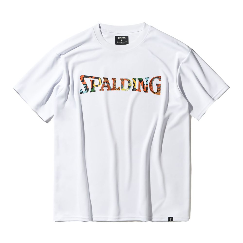SPALDING スポルディング バスケットボール Tシャツ アフリカン バティック ロゴ SMT25002 ホワイト