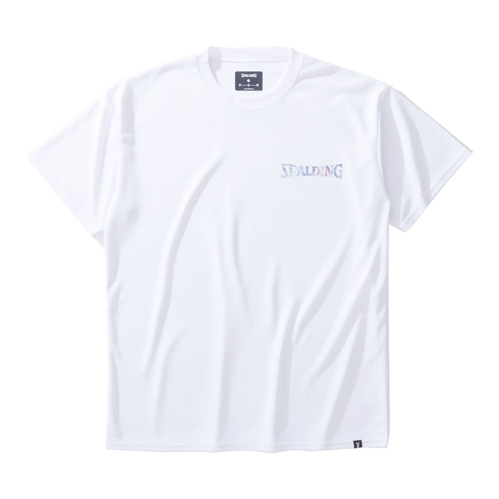 SPALDING スポルディング バスケットボール Tシャツ ホログラム ワードマーク SMT25017 ホワイト