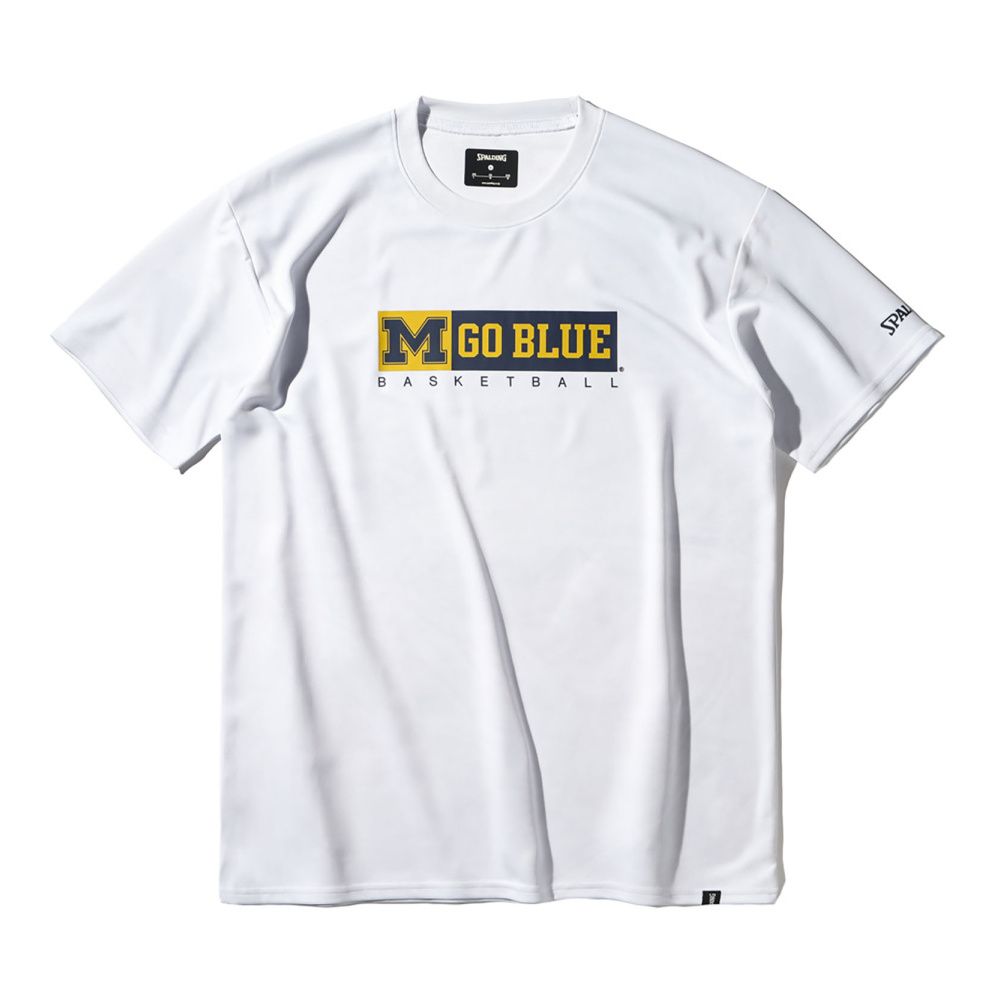 SPALDING スポルディング Tシャツ ミシガン M ゴーブルー バスケットボール SMT25024M ホワイト
