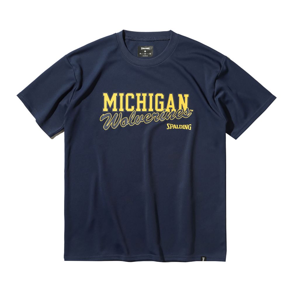 SPALDING スポルディング バスケットボール Tシャツ ミシガン ウルバリンズ クラシック ロゴ SMT25028M ネイビー