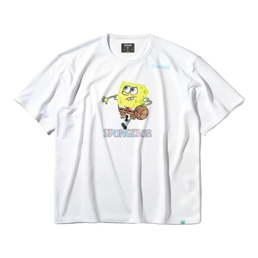 【エントリーでポイント5倍!】SPALDING スポルディング バスケットボール Tシャツ スポンジ・ボブ ドリブル SMT25045S ホワイト 【エントリーでポイント5倍!】SPALDING スポルディング バスケットボール Tシャツ スポンジ・ボブ ドリブル SMT25045S ホワイト