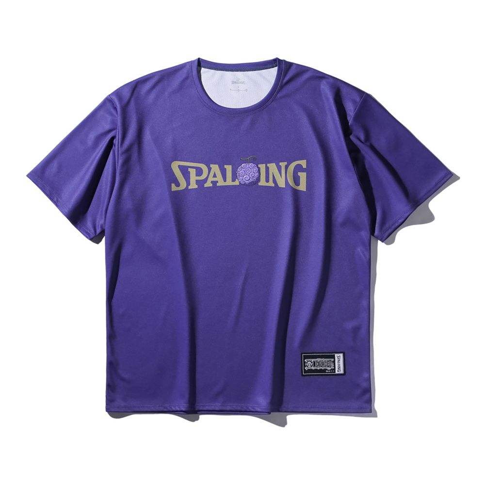 【ポイント10倍！要エントリー】スポルディング Tシャツ ONE PIECE ゴムゴムの実 ロゴ パープル バスケ..
