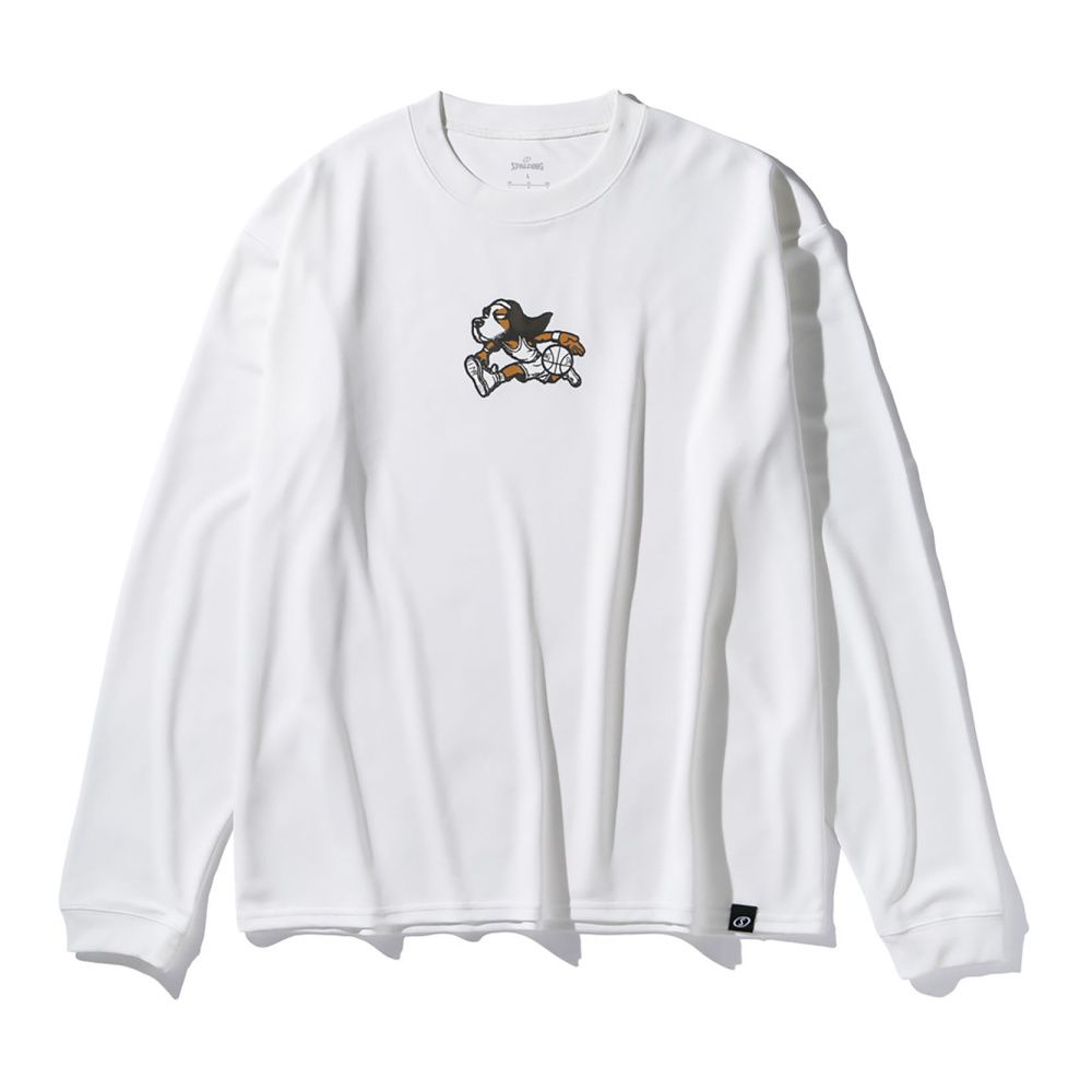 スポルディング ロングスリーブTシャツ ビーグルズ バックロゴ ホワイト バスケットボール SMT25129