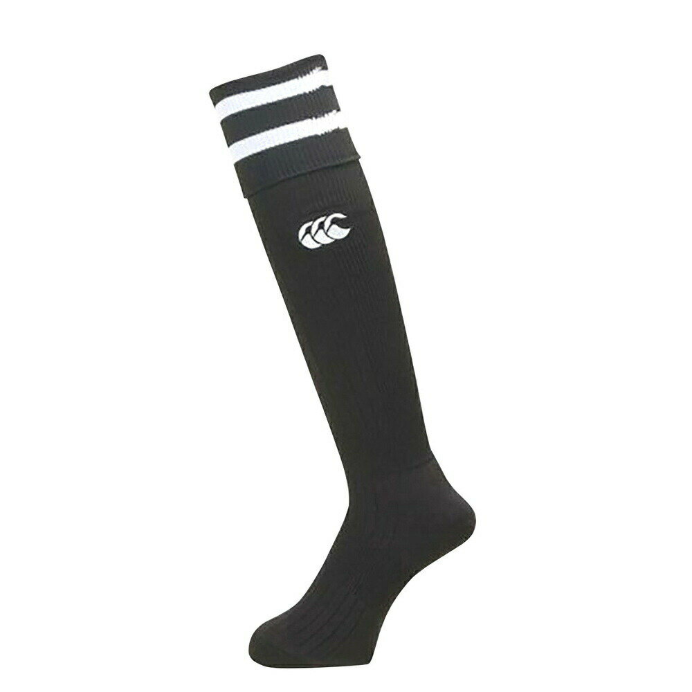 Canterbury カンタベリー AS08962 2ラインストッキング 19 ブラック ラグビー ソックス メンズ