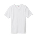 Hanes ヘインズ HM1-T102 010 BEEFY-T ビーフィー リブVネック Tシャツ ホワイト メンズ ユニセックス