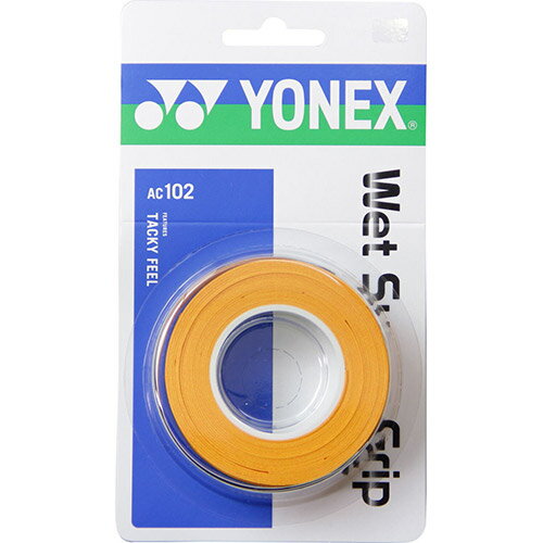 YONEX ヨネックス AC102 テニス アクセサリ・小物 ウェットスーパーグリップ 3本入 オレンジ AC102