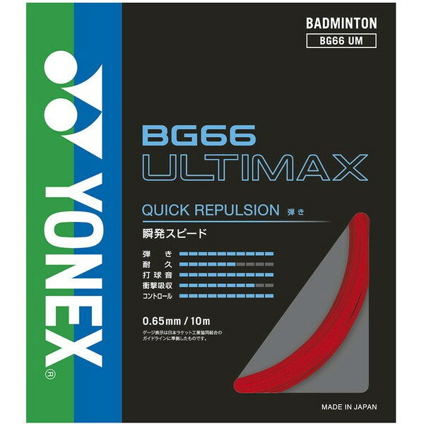 YONEX ヨネックス BG66UM バドミントン ストリング 単張 BG66アルティマックス BG66 ULTIMAX レッド BG..