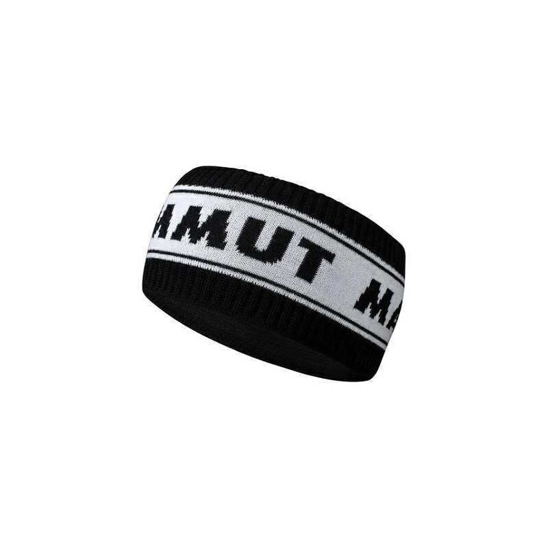 MAMMUT }[g wbhoh Peaks Headband BLACK-WHITE 119101440