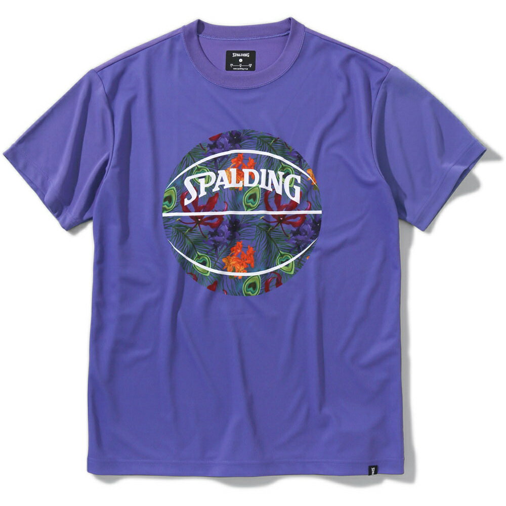 SPALDING スポルディング バスケットボール メンズウェア Tシャツ トロピクスボールプリント コズミックパープル SMT23004