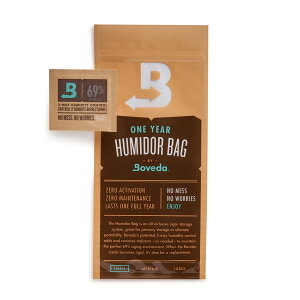 【ボベダ公式】Boveda タバコ 葉巻きタバコ ストレージ用 69% RH Sサイズ スモール ヒュミドール バッグ プリロード 付き 1枚 | 2-ウェイ ファスナー付袋 1-5 葉巻 除湿剤 乾燥剤 激乾 除湿 消臭 防カビ 湿気とり ドライペット 湿度 コントロール 予防 テルペン 乾燥