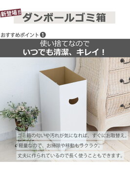 【あす楽】 ダンボール ゴミ箱 45リットル 白（345×230×545mm）5個 セット 段ボール ごみ箱 ダストボックス ダンボール箱 段ボール箱 使い捨て 屋外 家庭 おしゃれ かわいい 分別 キッチン スリム 45l 袋 ダンボールゴミ箱 段ボールゴミ箱 イベント 毎日出荷